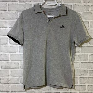ADIDAS Gray Polo with Black Trim, boys size 13-14